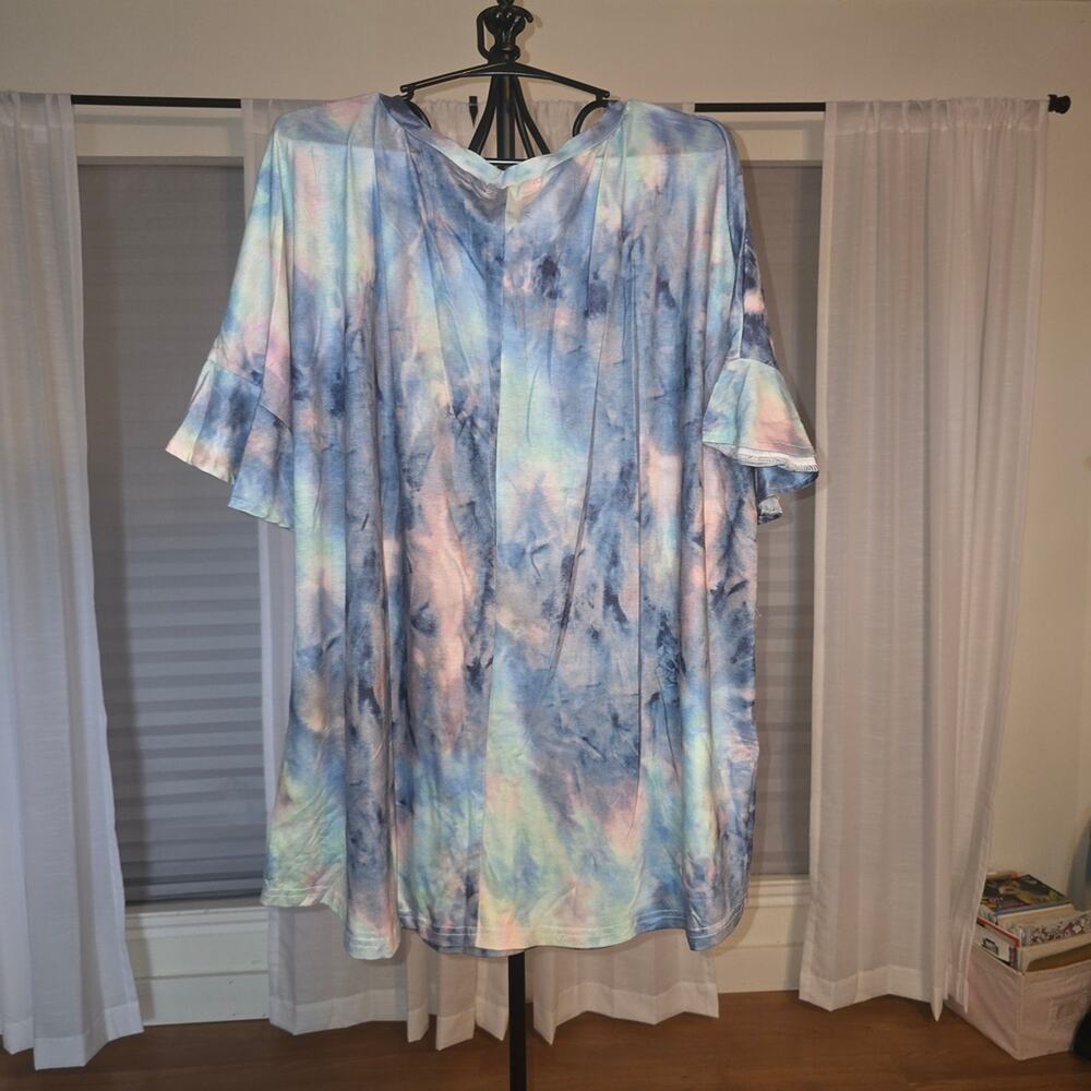 MISSLOOK Blue and Pink Tie-Dye Tee - Picture 7 of 7